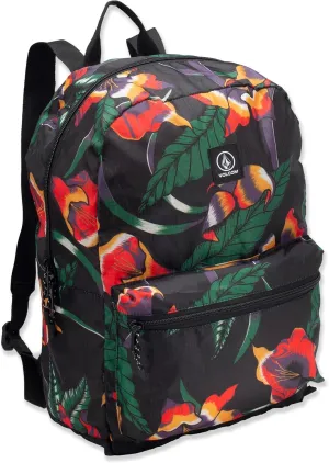 Volcom Packable Backpack, Black Floral Print