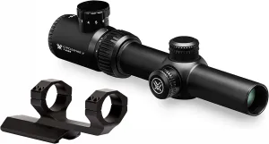 Vortex Optics Crossfire II 1-4x24, 30mm Tube, SFP Riflescope - V-Brite Reticle (MOA) with Sport Cantilever 30mm Mount - 2-Inch Offset