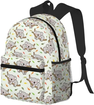 VOSERY Travel Laptop Backpack for Men Women - Deciduous Gray Koala Water Resistant Beach Backpack, Lightweight Backpack with Laptop Compartment, Travel Backpack with Adjustable Carry Straps