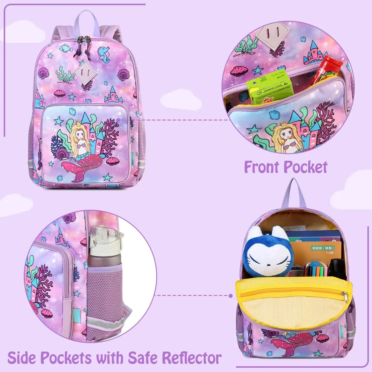 VX VONXURY Kids Backpack, Cute Lightweight Toddler Preschool Backpack for Little Boys Girls with Chest Buckle