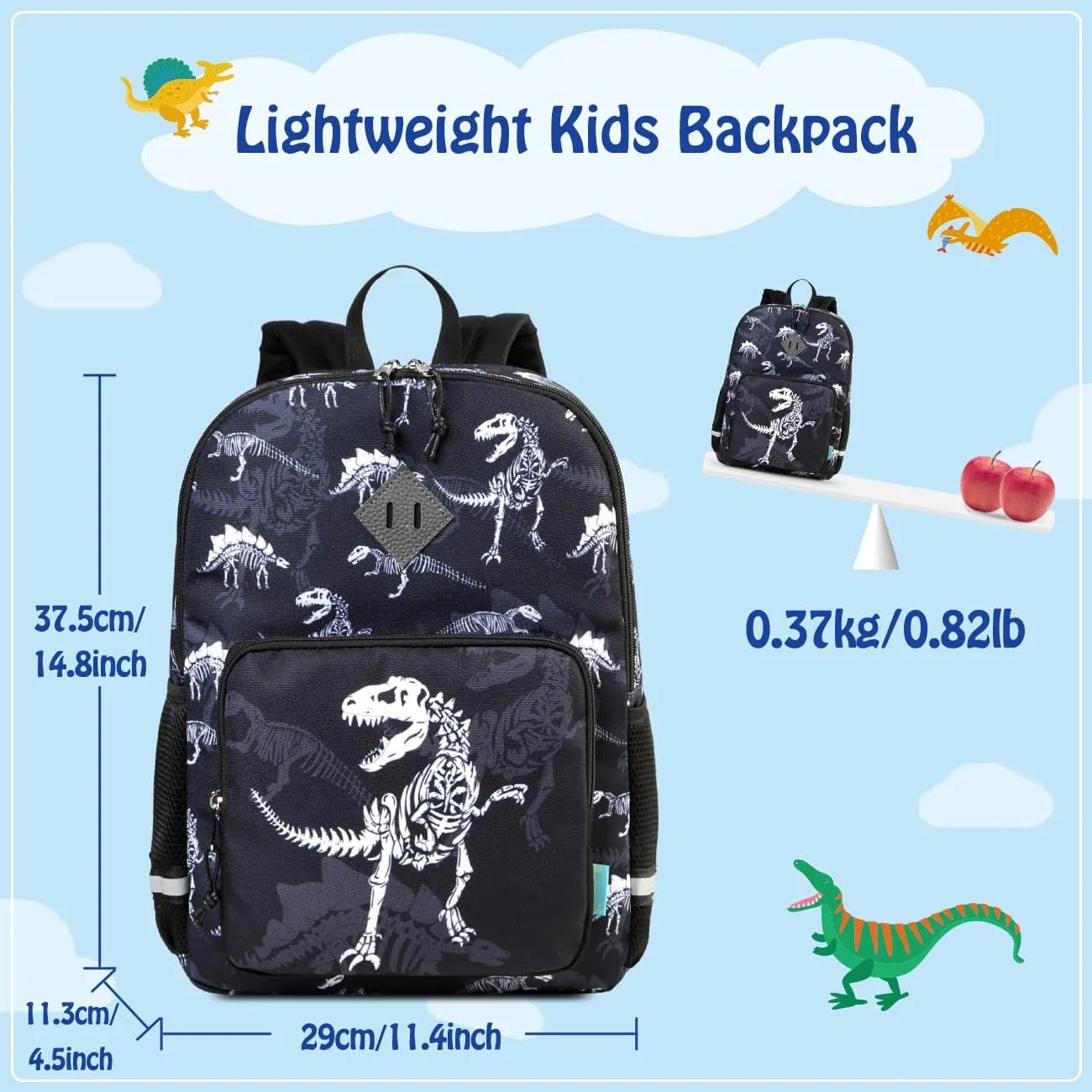 VX VONXURY Kids Backpack, Cute Lightweight Toddler Preschool Backpack for Little Boys Girls with Chest Buckle