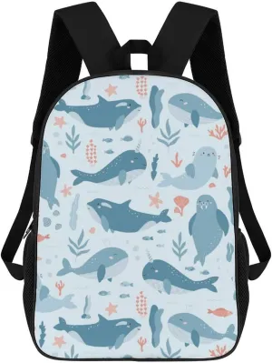 Walrus Animal Ocean Pattern Backpack for Worker Business Hiking Travel Bag Shoulders Bag