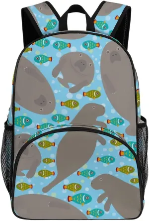 Walrus Animal Ocean Pattern Backpack for Worker Teacher Business Hiking Travel Bag Shoulders Bag