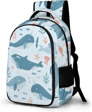 Walrus Animal Ocean Pattern Backpack for Worker Teacher Business Hiking Travel Bag Shoulders Bag