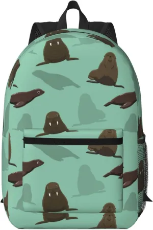 Walrus Pattern Backpack for Worker Business Hiking Travel Shoulders Bag Fashion Backpack