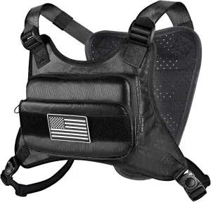 Water Resistant Chest Pack for Men Tactical, Lightweight Front Running Vest Bag with Built, Minimalist Running Pack for Workouts for Running, Hiking, Workouts