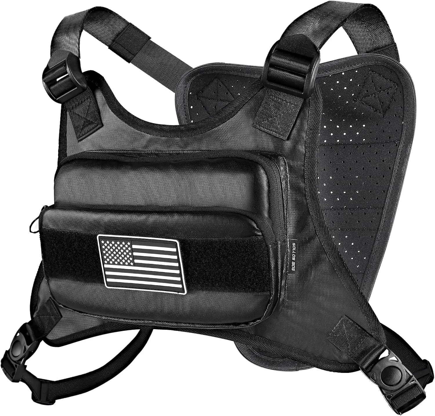 Water Resistant Chest Pack for Men Tactical, Lightweight Front Running Vest Bag with Built, Minimalist Running Pack for Workouts for Running, Hiking, Workouts