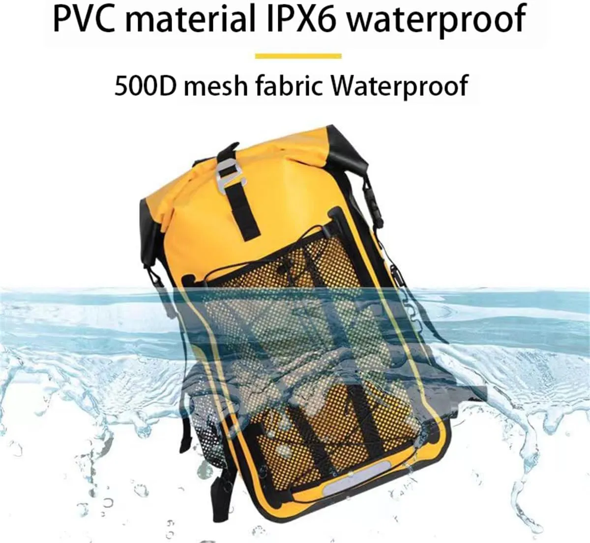 Waterproof Backpack Kayak Dry Bag Backpack Waterproof 30L, Lightweight Roll Top Dry Bag for Boating Surfing Camping (Green,30L)