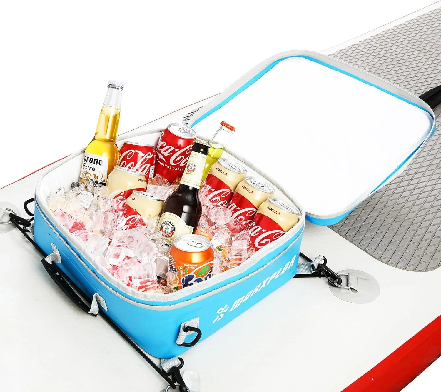 Waterproof PVC Paddleboard Cooler Deck Bag - 12 Can Soft Insulated Cooler for Paddleboarding, Camping, Kayaking