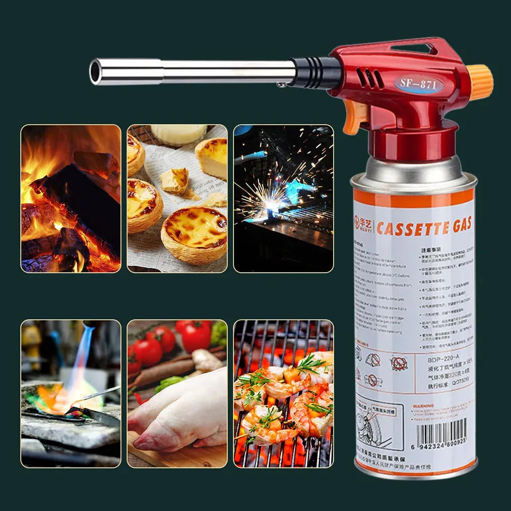 Welding Heating Burner Liquefied Propane Gas Tool for Outdoor Camping BBQ - Gas Torch Lighter for Cooking and Fire Starting