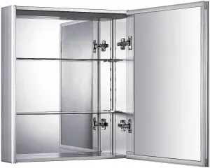 Whitehaus Collection WHKAL Medicine Cabinet, Aluminum