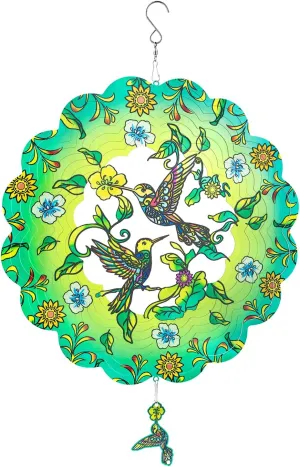 Wind Spinners,12 inch Hummingbird with 360° Swivel Hook for Yard and Garden, Bird Wind Catcher, Metal Wind Spinners Outdoor for Lawn Hanging Crafts Decor Kinetic Yard Art Ornament Gifts