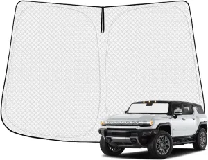 Windshield Sun Shade for 2022-2025 GMC Hummer EV Accessories Thicken 6-Layer Front Window Sunshade Cover Sun Visor Protector Foldable Block UV Rays Keep Vehicle Cool