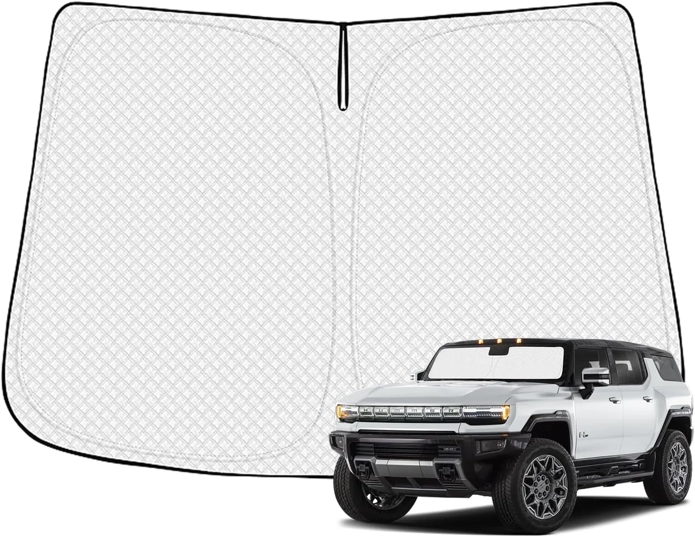 Windshield Sun Shade for 2022-2025 GMC Hummer EV Accessories Thicken 6-Layer Front Window Sunshade Cover Sun Visor Protector Foldable Block UV Rays Keep Vehicle Cool