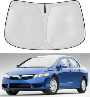 Windshield Sun Shade for Honda Civic 2006-2011 Front Window Sun Visor Protector Honda Civic Accessories Foldable Sunshade Blocks UV Rays Keeps Your Car Cooler
