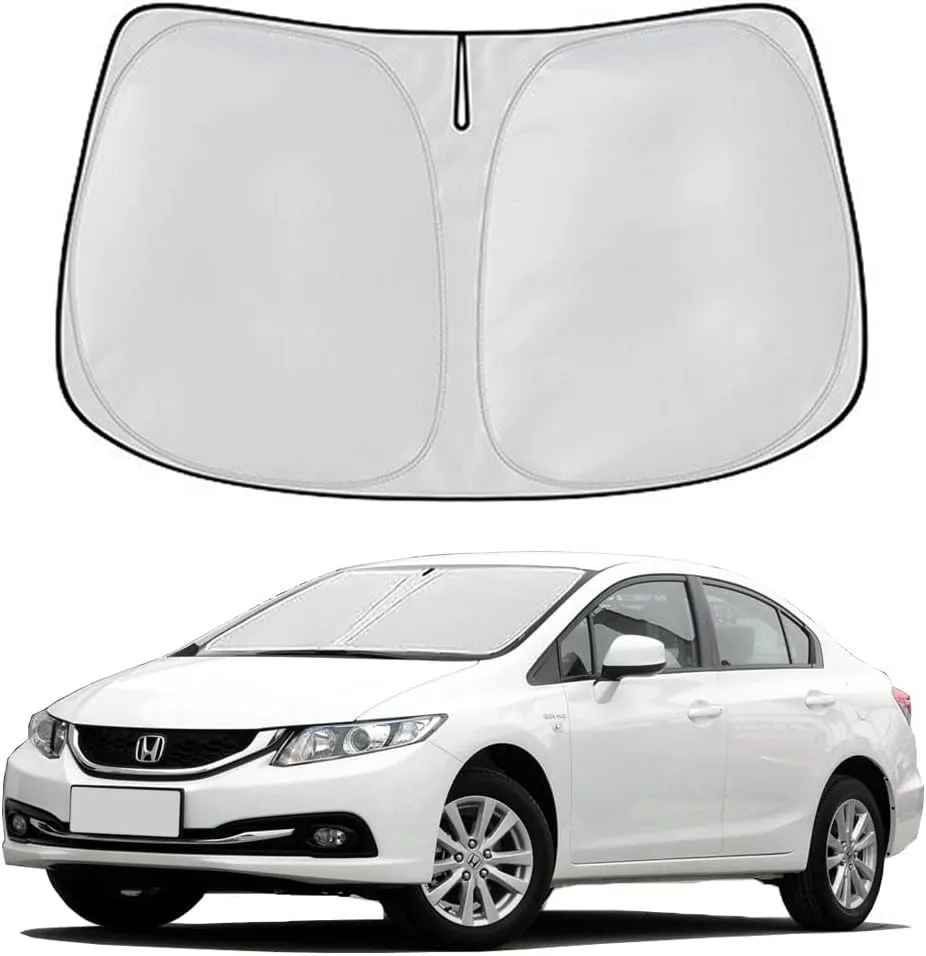 Windshield Sun Shade for Honda Civic 2012-2015 Front Window Sun Visor Protector Honda Civic Accessories Foldable Sunshade Blocks UV Rays Keeps Your Car Cooler