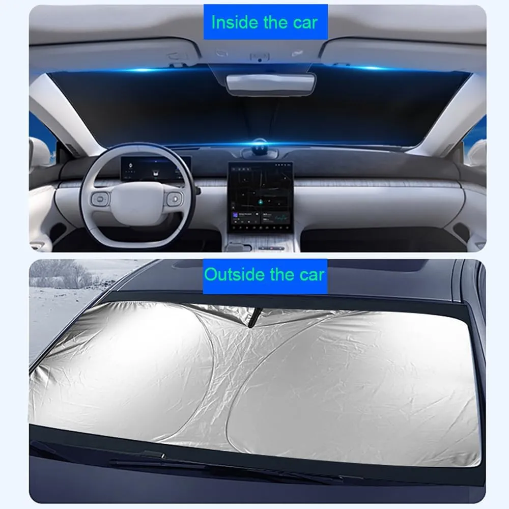 Windshield Sun Shade for Mitsubishi ASX Pajero Sport Outlander Grandis, Car Front Window Covers Sun Visor Protector, Foldable Blocks Sun Rays Sunshade, Easy Installation