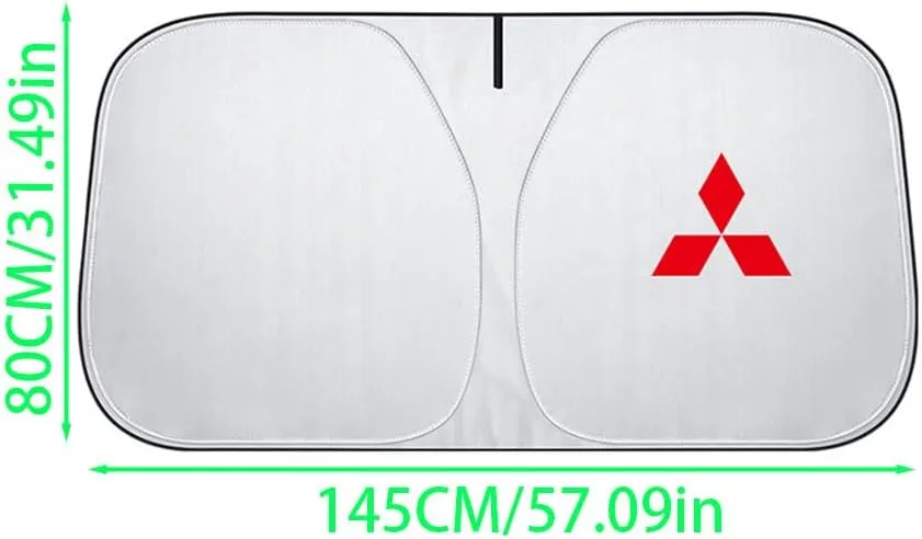 Windshield Sun Shade for Mitsubishi ASX Pajero Sport Outlander Grandis, Car Front Window Covers Sun Visor Protector, Foldable Blocks Sun Rays Sunshade, Easy Installation
