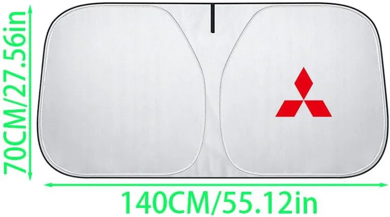 Windshield Sun Shade for Mitsubishi Pajero, Car Front Window Covers Sun Visor Protector, Foldable Blocks Sun Rays Sunshade, Easy Installation,A-70 * 140CM/27.56 * 55.12in