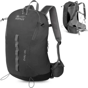 WIPHA 26L Lightweight Hiking Daypack with High Strength Aluminum Support, Small Travel Hiking Backpack for Women Men (Black)