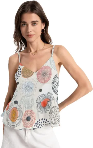 Women Chiffon Pajamas Camisole Tanks Sleeveless Sleepwear Halter Top (XS-XL)