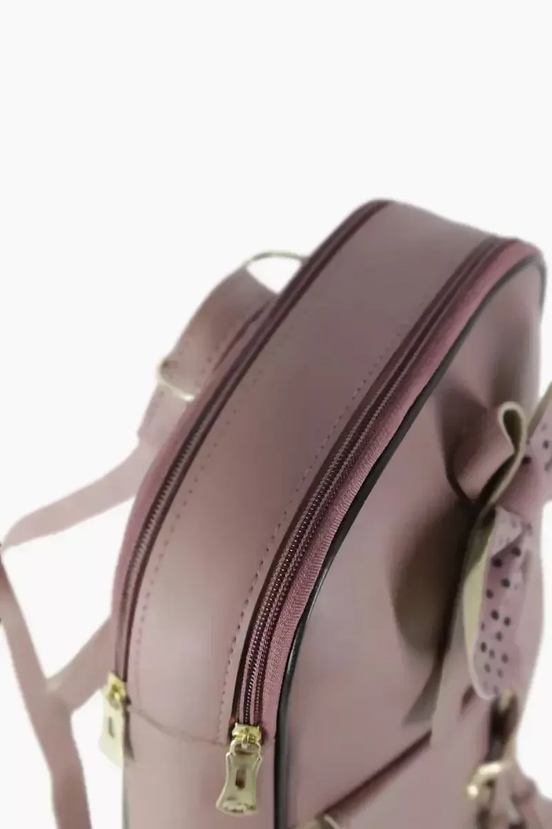 Women's Fashion Cute Small Backpack with tassels - Dark Pink