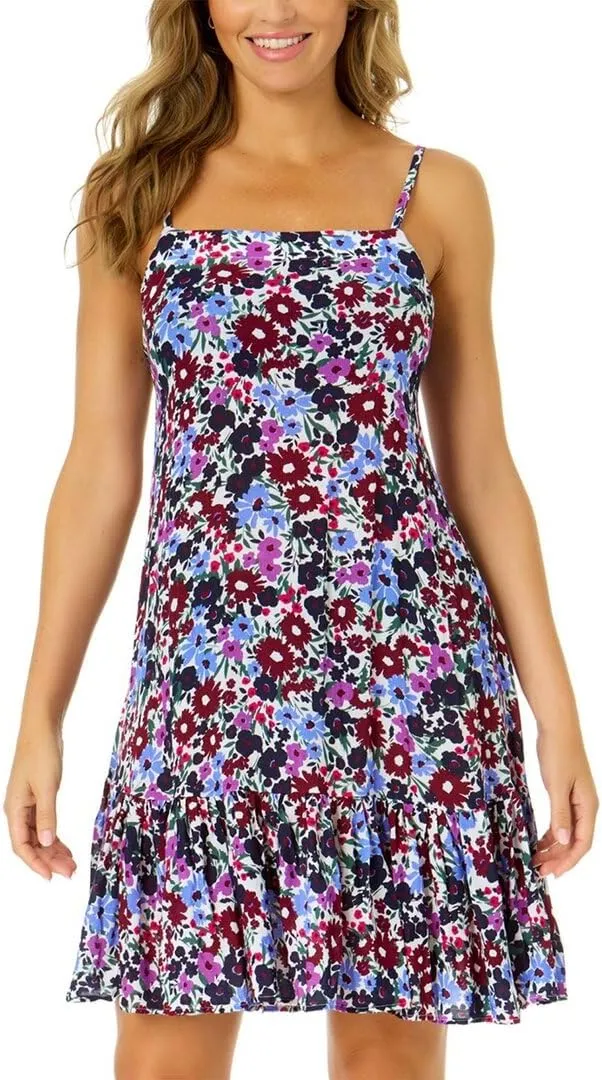 Women's Meadow Bouquet A Line Dress Swimsuit Cover Up