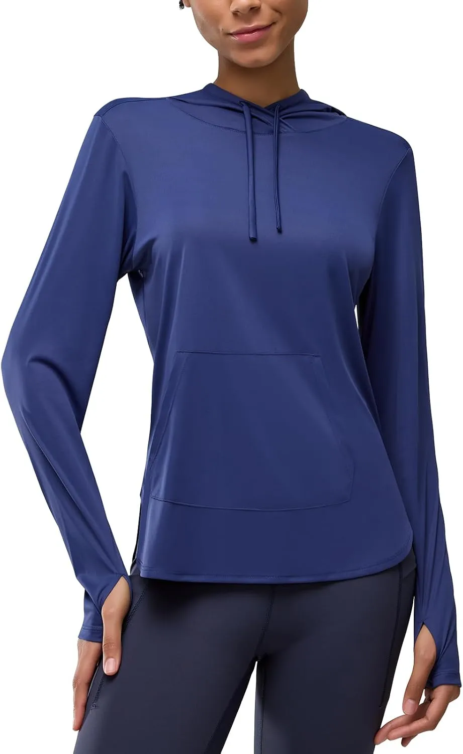 Women's Rash Guard Long Sleeve UV Sun Protection Shirts with Kangaroo Pocket Hoodie UPF 50  Lightweight SPF Tops for Hiking