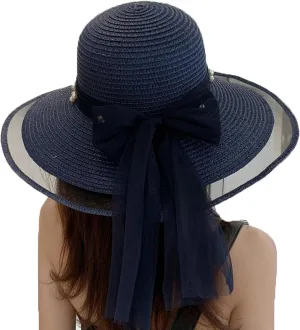 Women's Straw Wide Brim Sun hat Summer Beach hat Straw Hats Foldable Sun hat Luffy Straw hat