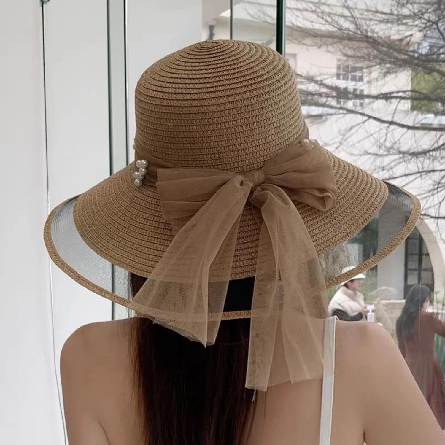 Women's Straw Wide Brim Sun hat Summer Beach hat Straw Hats Foldable Sun hat Luffy Straw hat