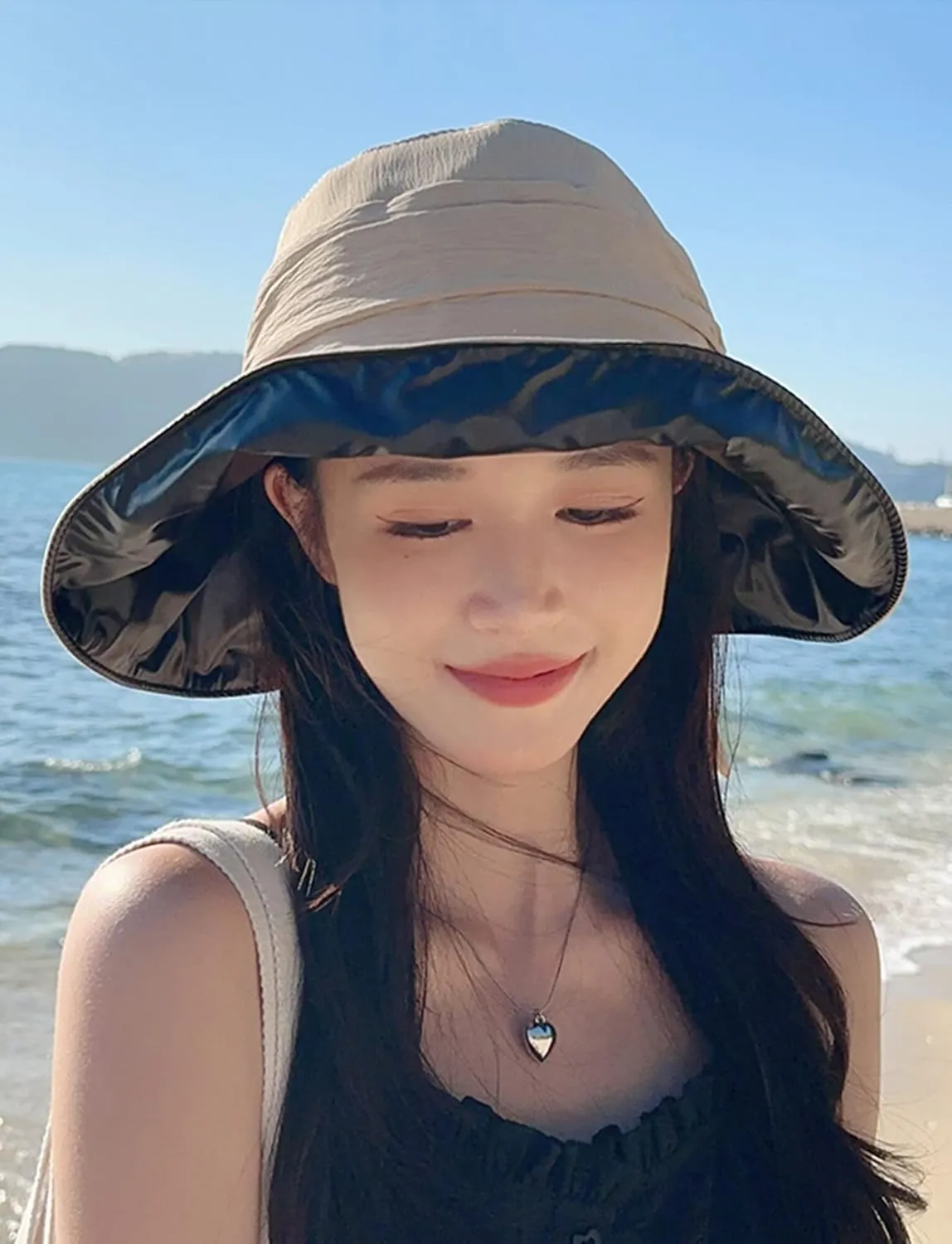 Women's Sun Hat Wide Brim Beach Sun Protection Bucket Hat for Summer Fishing Cap Gardening