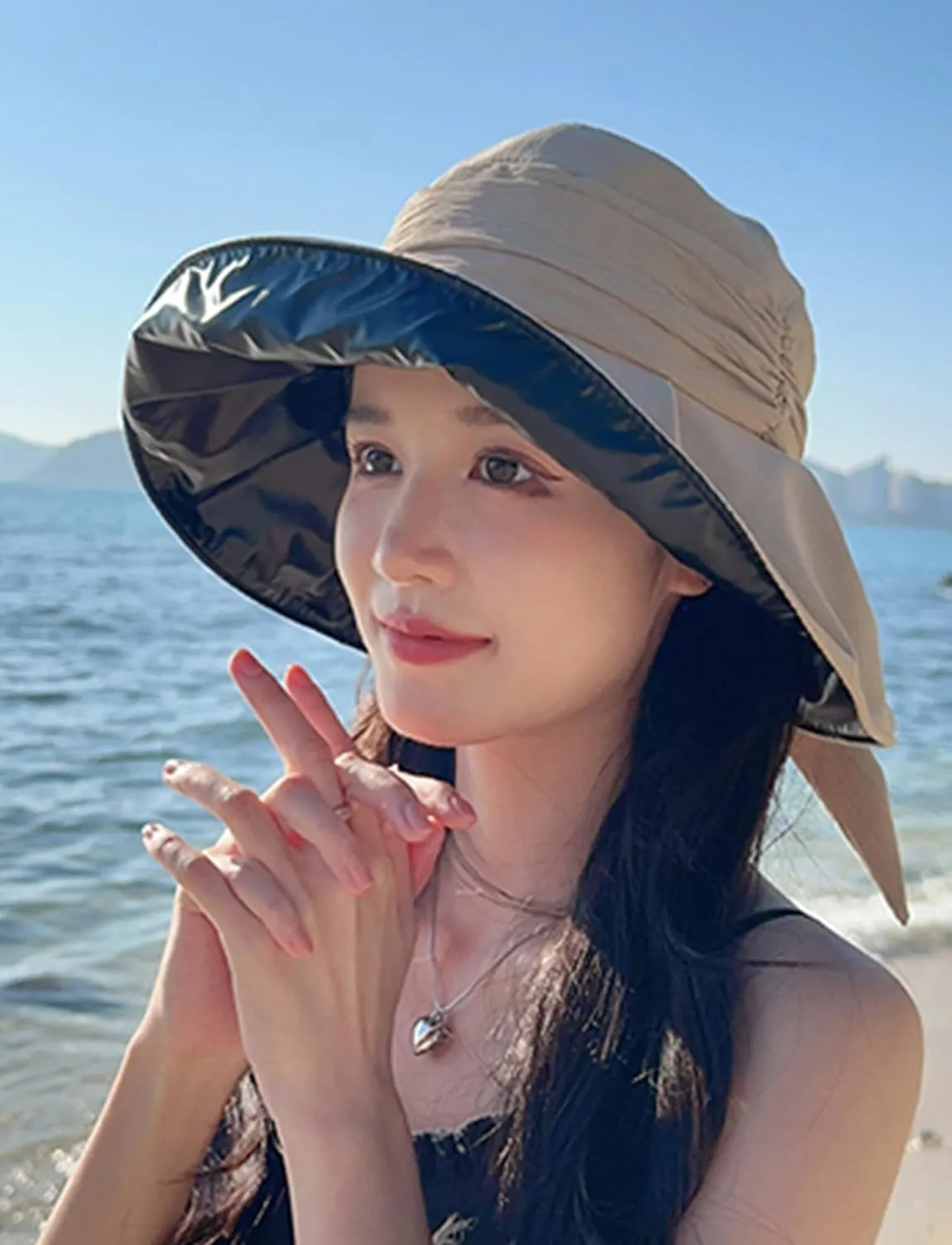 Women's Sun Hat Wide Brim Beach Sun Protection Bucket Hat for Summer Fishing Cap Gardening