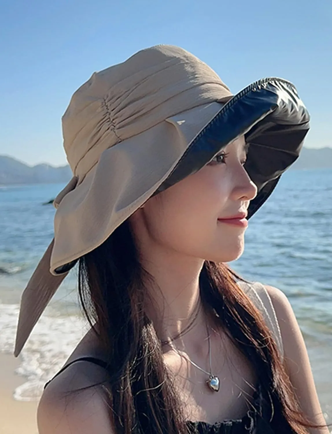 Women's Sun Hat Wide Brim Beach Sun Protection Bucket Hat for Summer Fishing Cap Gardening