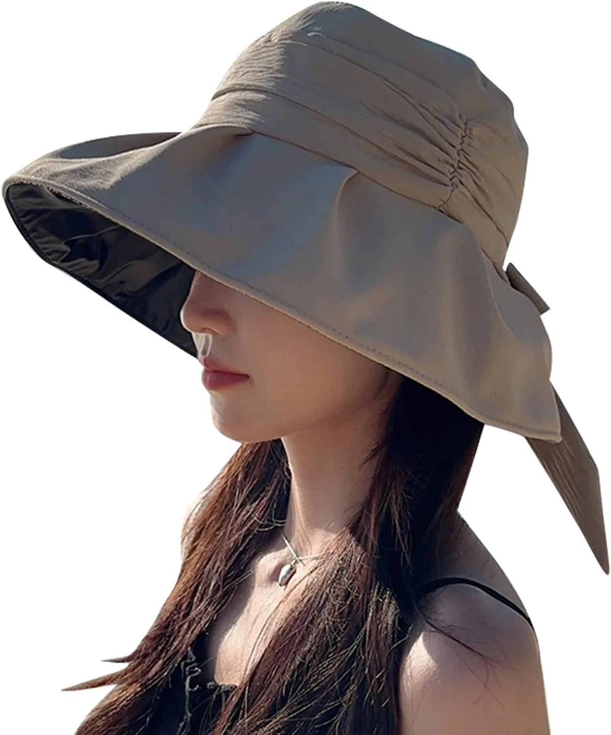 Women's Sun Hat Wide Brim Beach Sun Protection Bucket Hat for Summer Fishing Cap Gardening