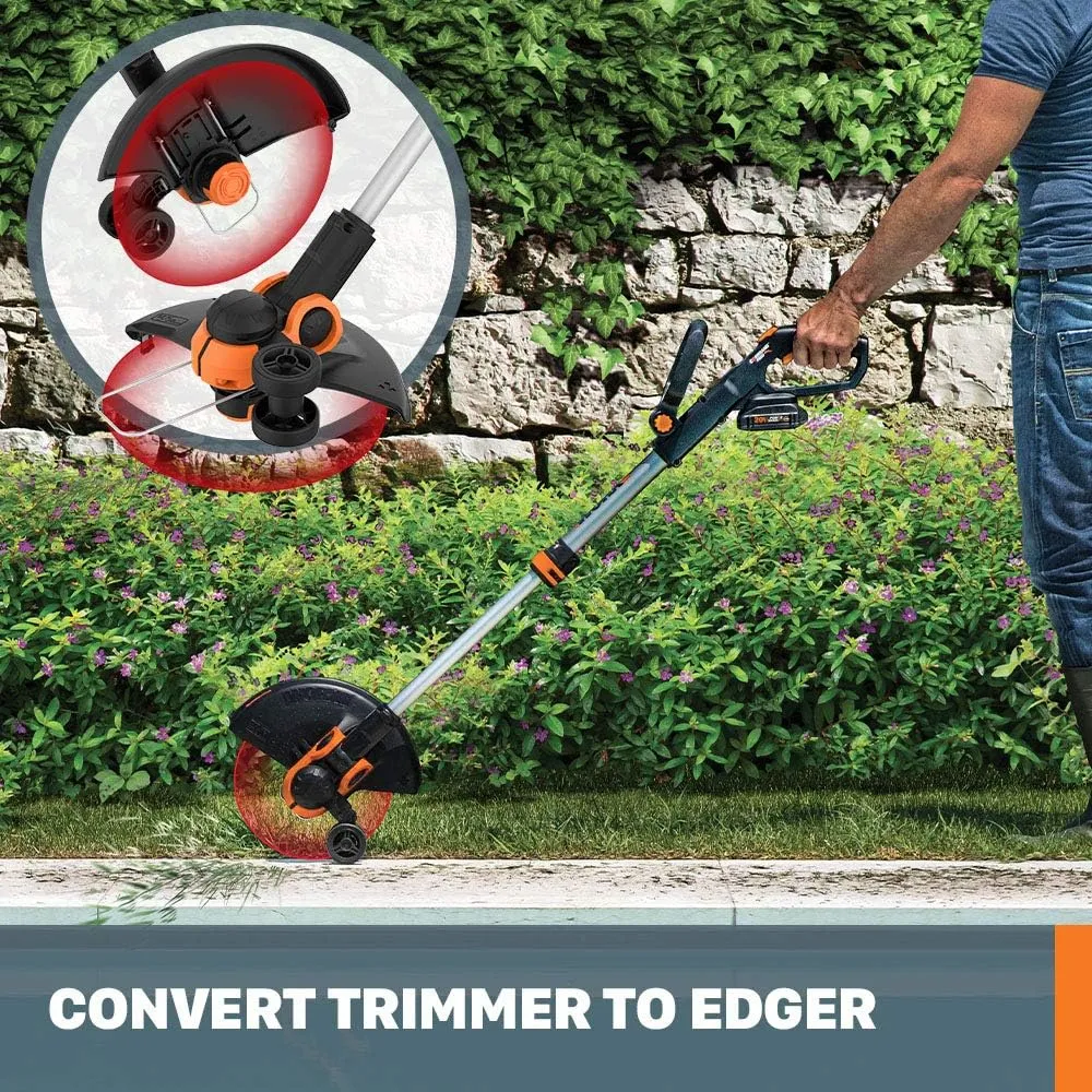 Worx Edger & Trimmer Lawn Tool Bundle - Electric Edger (12 Amp, 7.5")   Cordless String Trimmer/Edger (20V, 12")