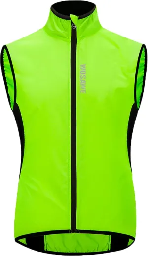 WOSAWE Cycling Vest Lightweight Windbreaker Reflective Gilet for Hiking Runing Fishing Commuting