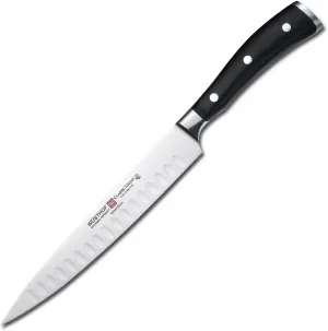 WÜSTHOF Classic IKON 8" Hollow Edge Carving Knife, Black, Stainless