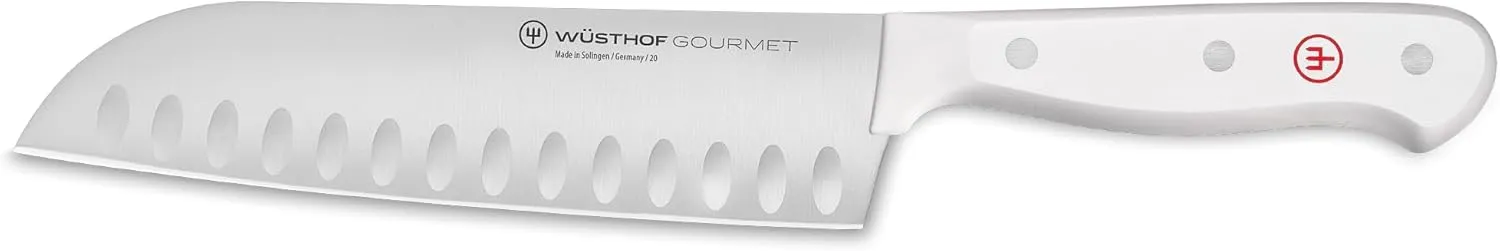 WÜSTHOF Gourmet White 7" Hollow Edge Santoku Knife