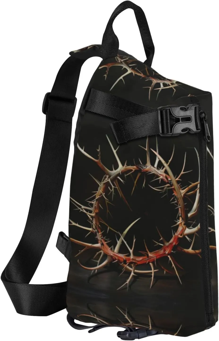 WURTON Crown Of Thorns Print Crossbody Backpack Cross Pack Lightweight Sling Bag Travel, Hiking