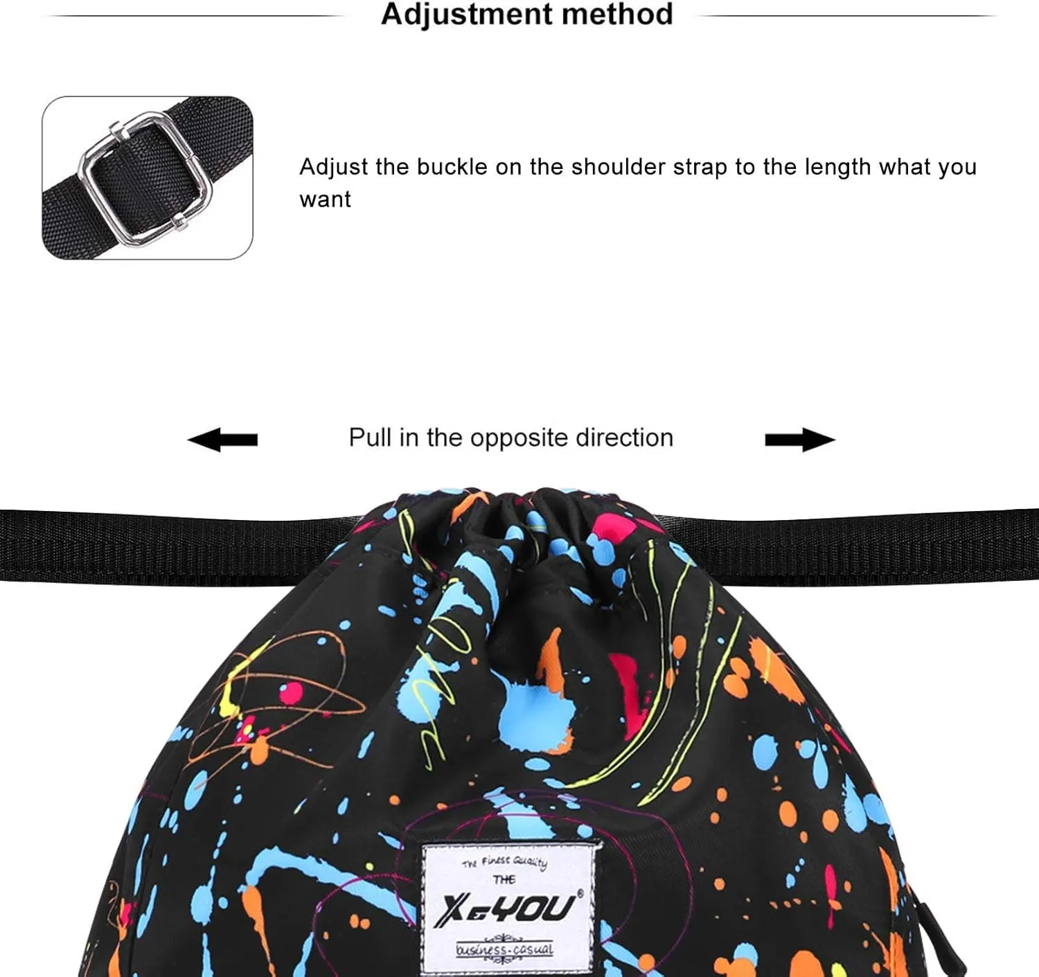 XEYOU Drawstring Sports Backpack Lightweight Gym Yoga Sackpack Shoulder Rucksack Casual Outdoor Daypack for Women and Men
