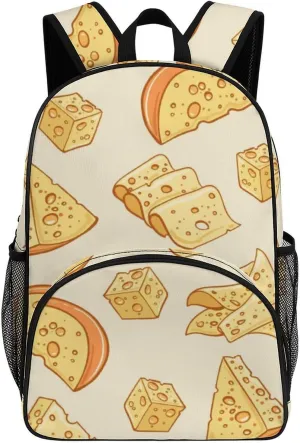 Yellow Cheese Pattern Backpack for Worker Teacher Business Hiking Travel Bag Shoulders Bag