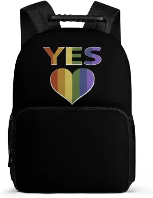 Yes Marriage Equality LGBTQ Travel Laptop Backpack 16 Inch Computer Bag Casual Daypack for Business Hiking