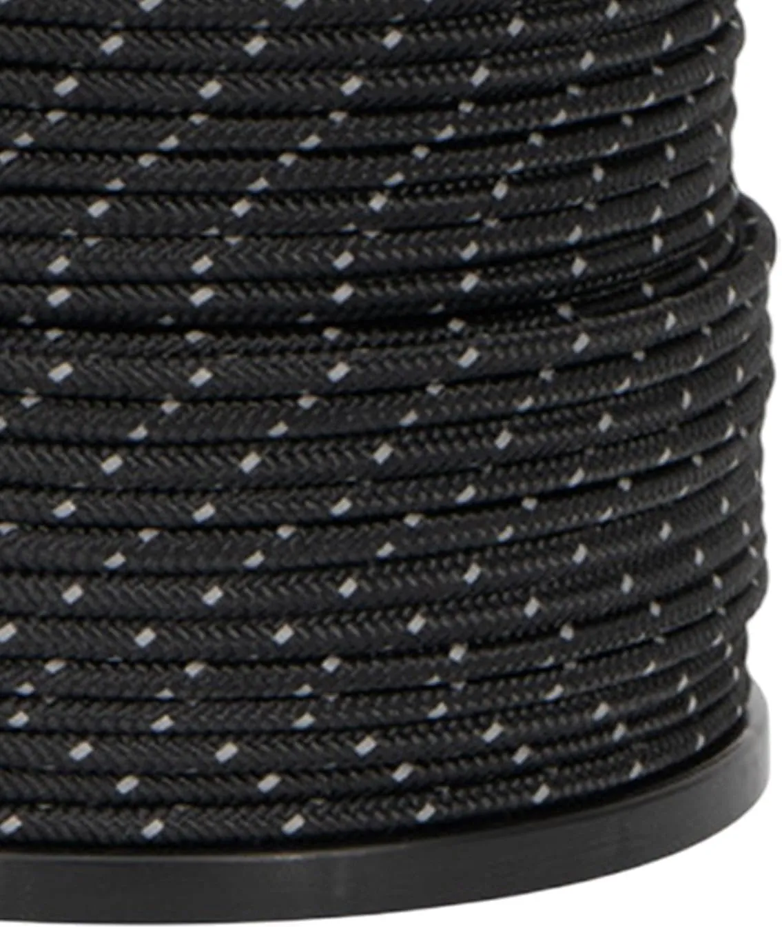 YIJU 4mm Reflective Guyline Paracord Tent Rope Camping Parachute Cord - 55 Yards, Black