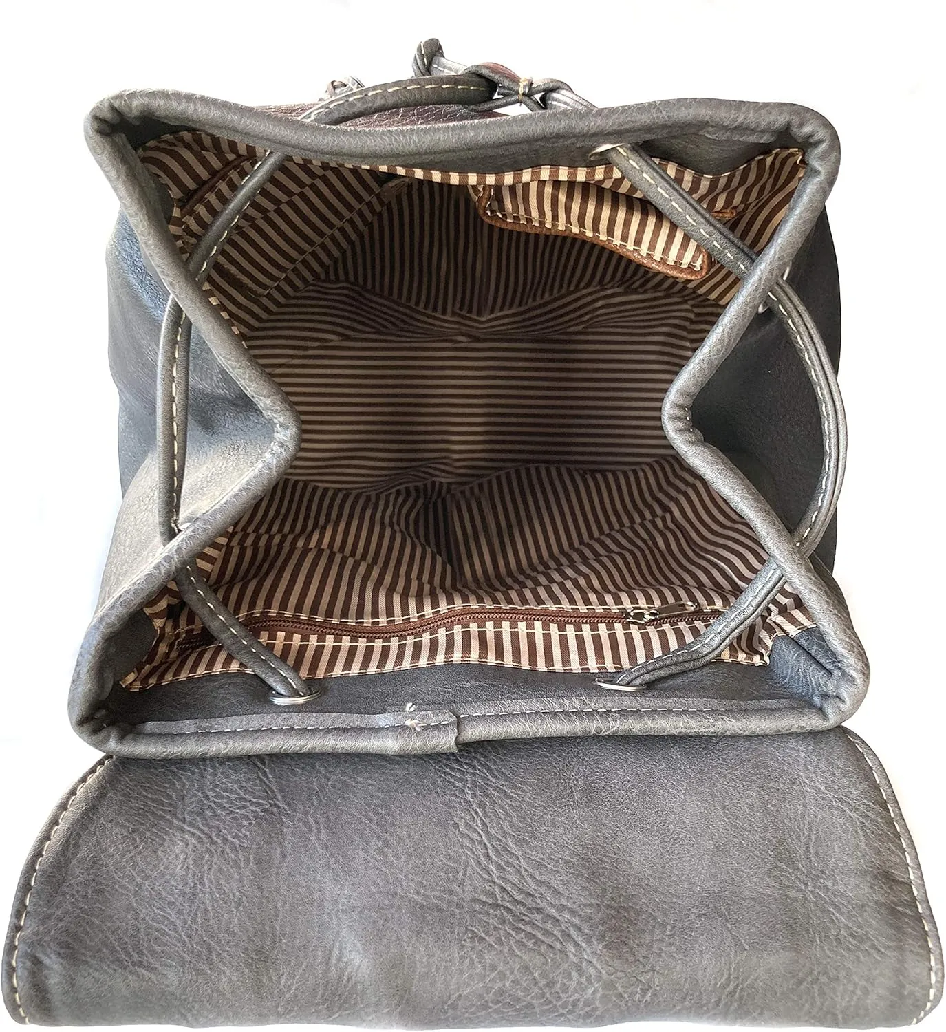 Zelris Western Country Floral Buckle Rucksack Backpack (Beige)